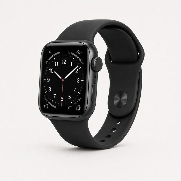 Apple Watch with black sport band